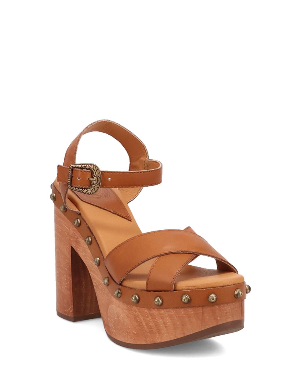 Dingo Brown Lotus Ankle Strap Platform Sandal