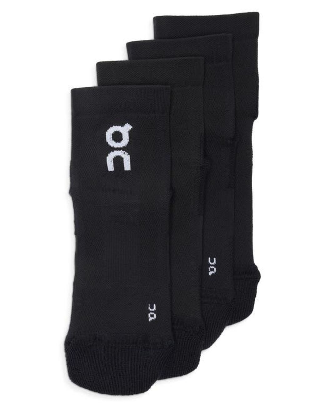 On Shoes Black Core Mid 2-Pack Running Socks