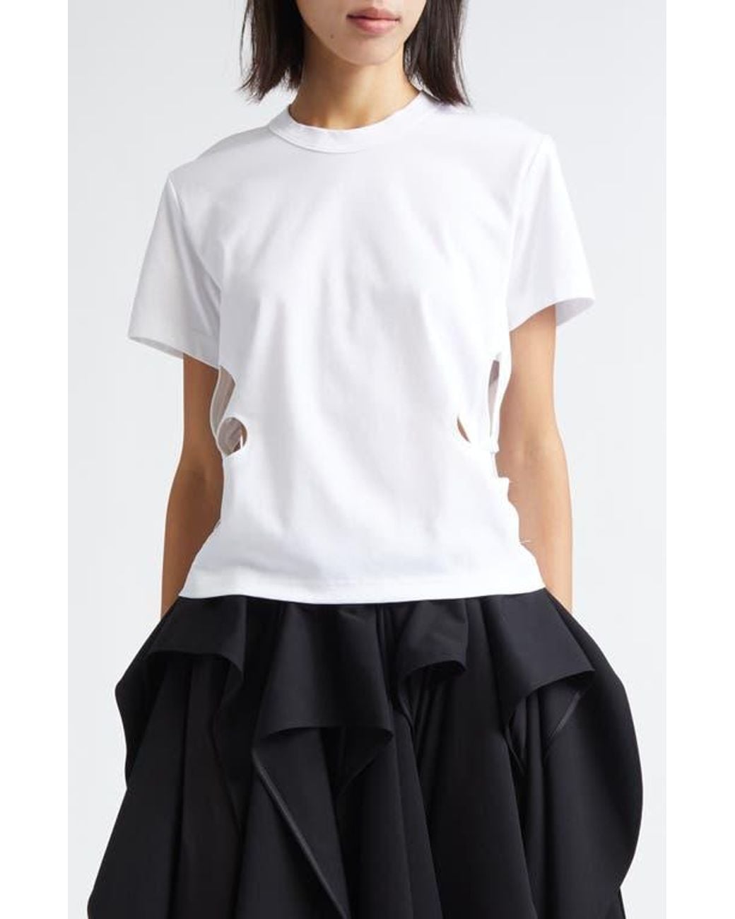 noir kei ninomiya Tシャツ Comme Des Garcons Noir Kei Ninomiya Tulle Belt Ruched Tee Shirt