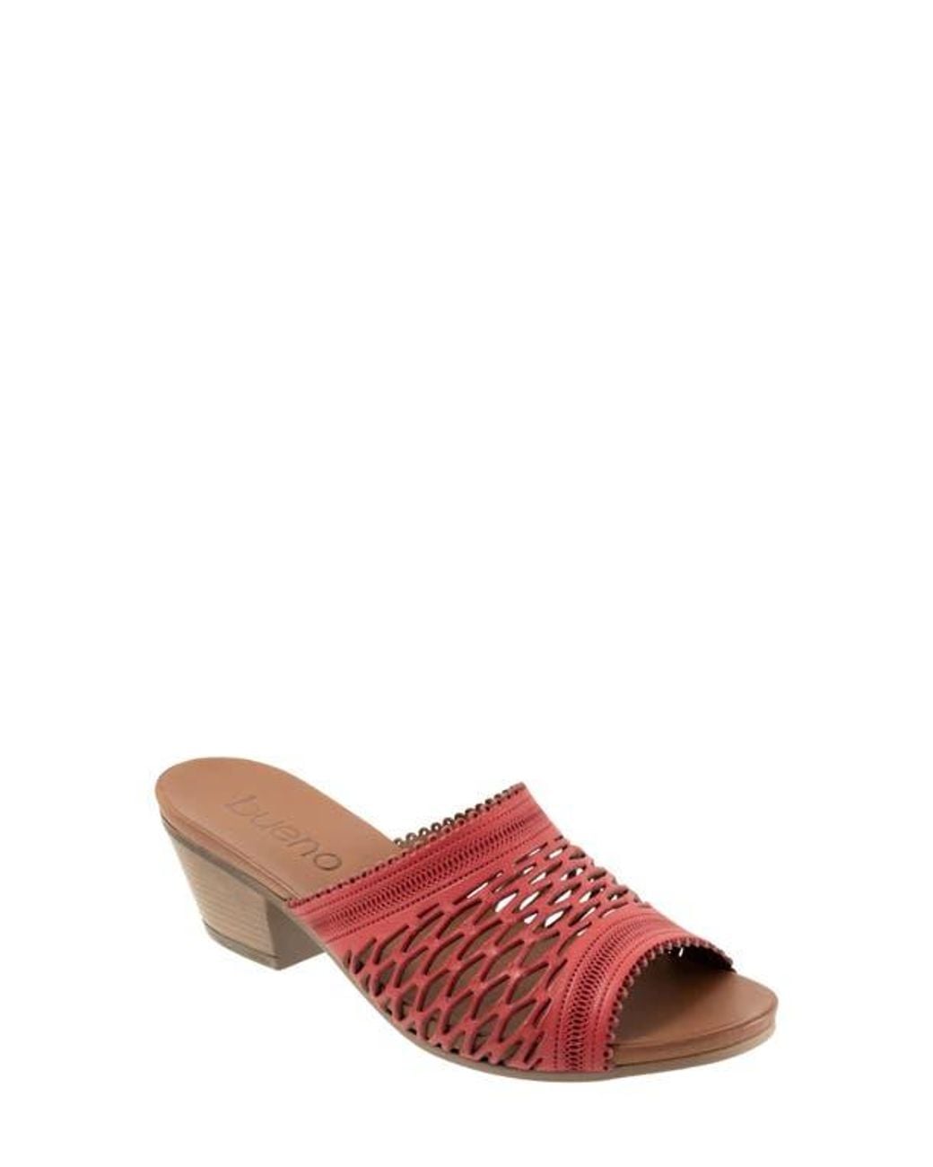 BUENO Red Lillian Block Heel Sandal