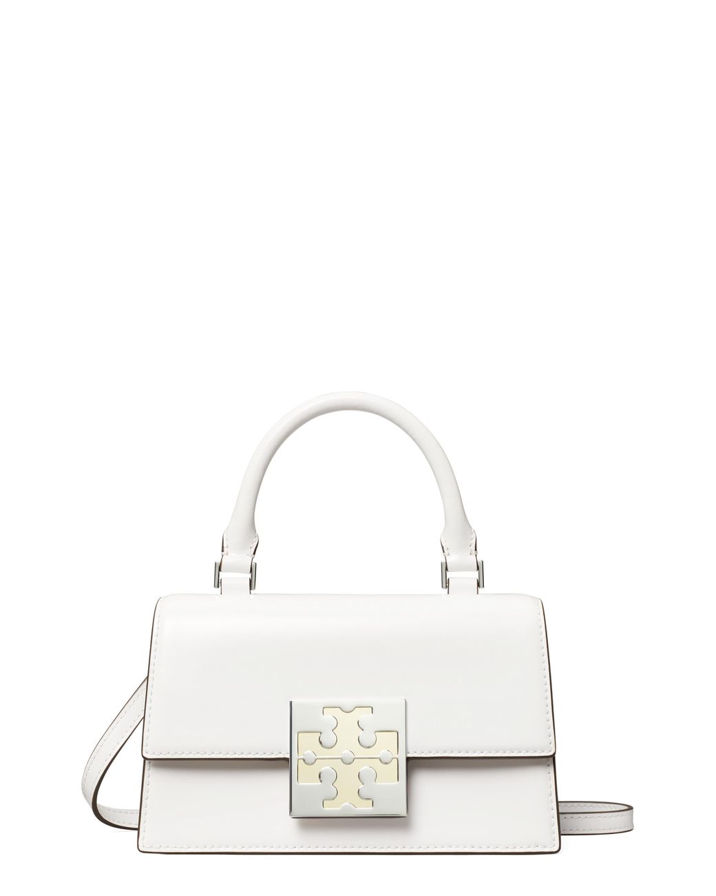 Tory Burch Bon Bon Spazzolato Mini Tophandle Bag in White Lyst