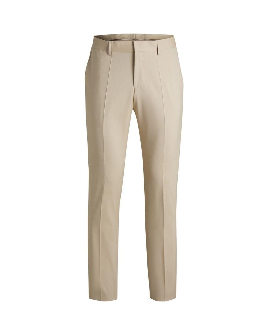 BOSS Genius Slim Fit Dress Pants in Natural for Men | Lyst