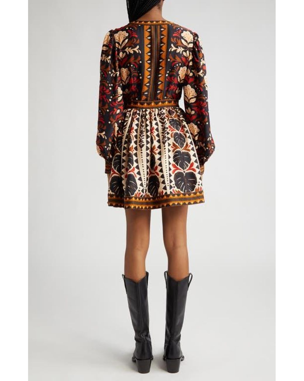 FARM Rio Tapestry Garden Long Sleeve Wrap Dress Lyst