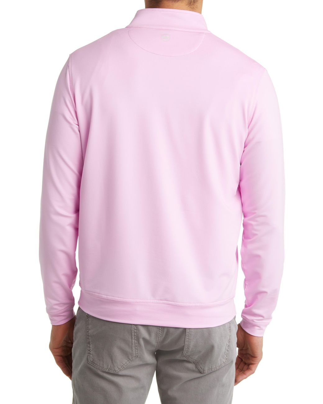 Peter Millar Perth Mélange Performance Quarter Zip Pullover in Pink