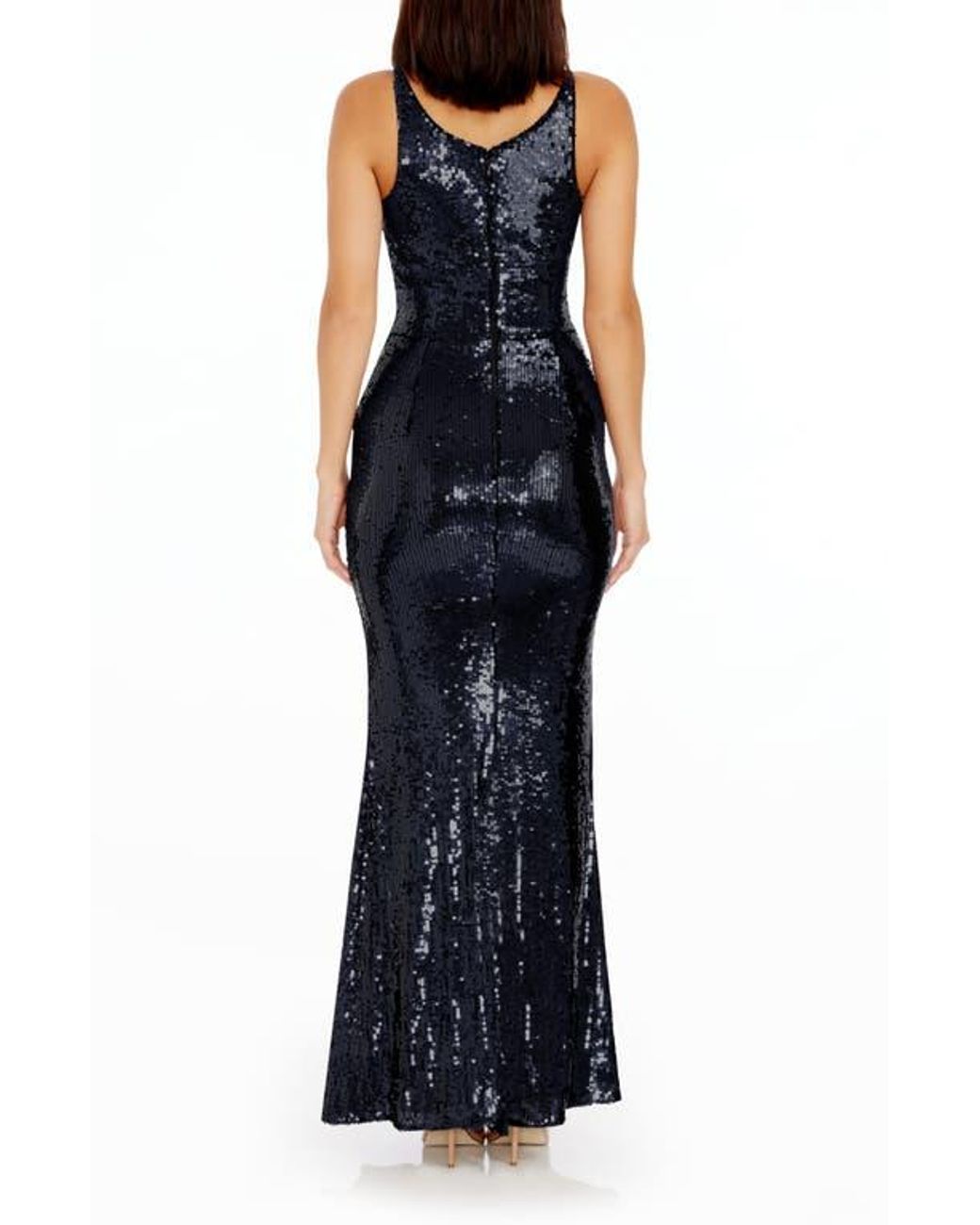 Dress the Population Iris Sequin Gown in Blue | Lyst Dress the Population Iris Sequin Gown in Blue | Lyst