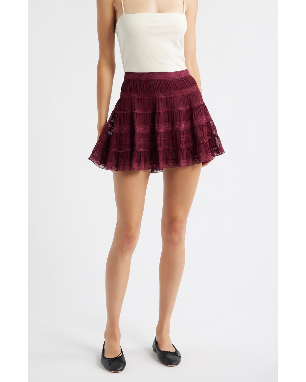LoveShackFancy Fleetta Tiered Miniskirt