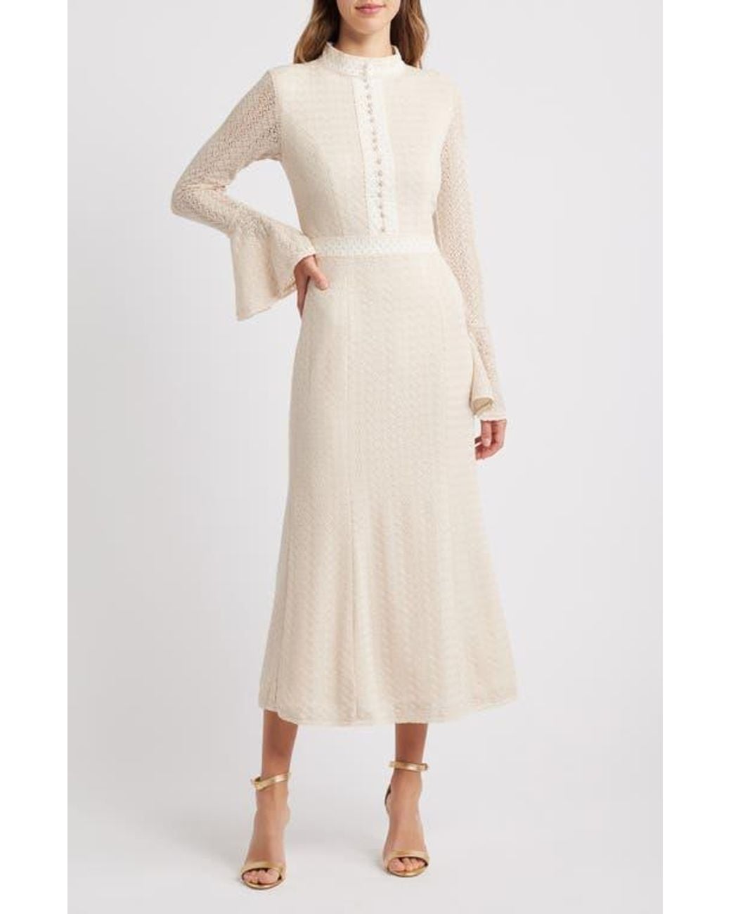 chinese dress ladies Helga Printed Knit Long Sleeve Midi Dress – Maggy London main image 0