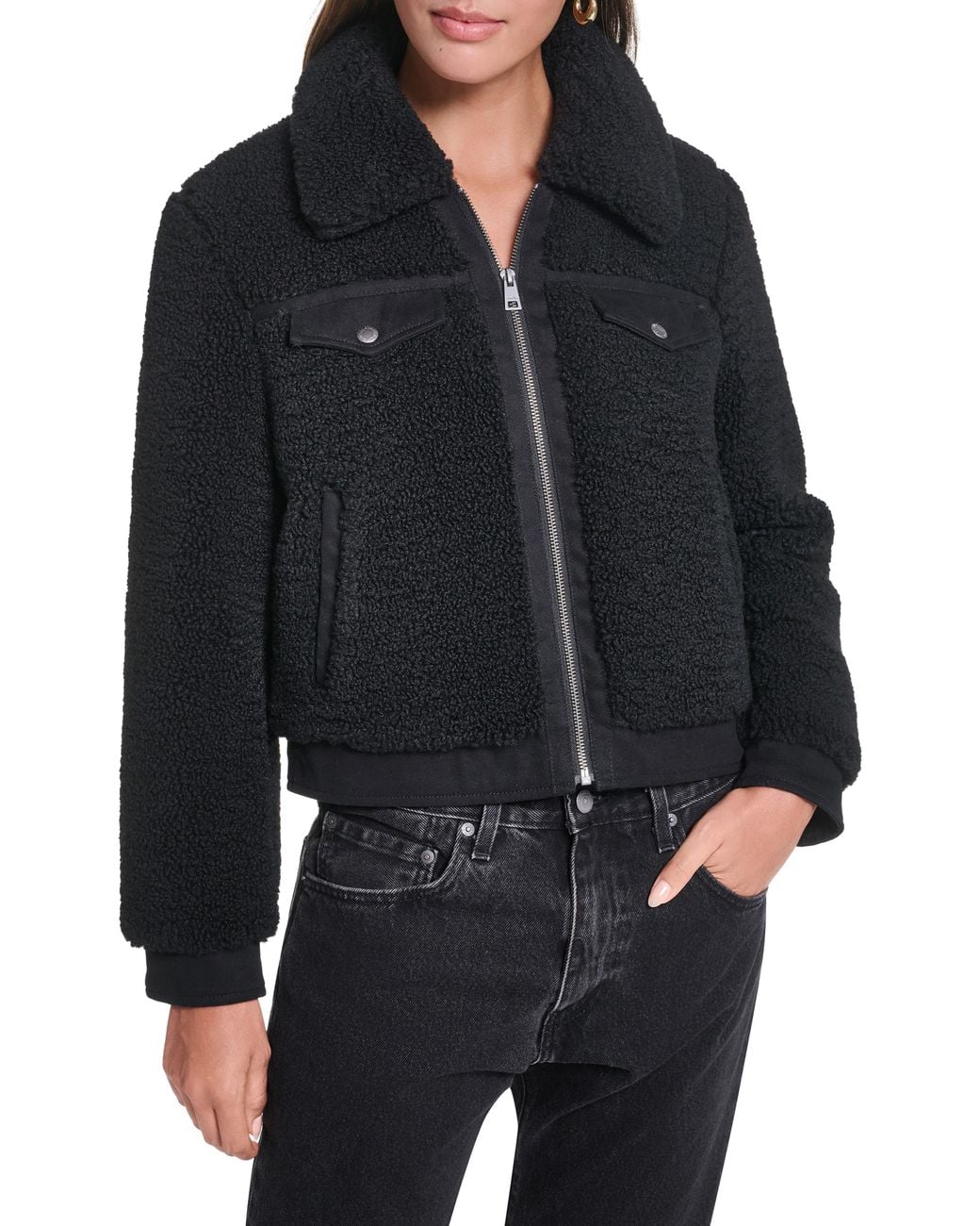 Levi's Black Fleece & Denim Bomber Jacket