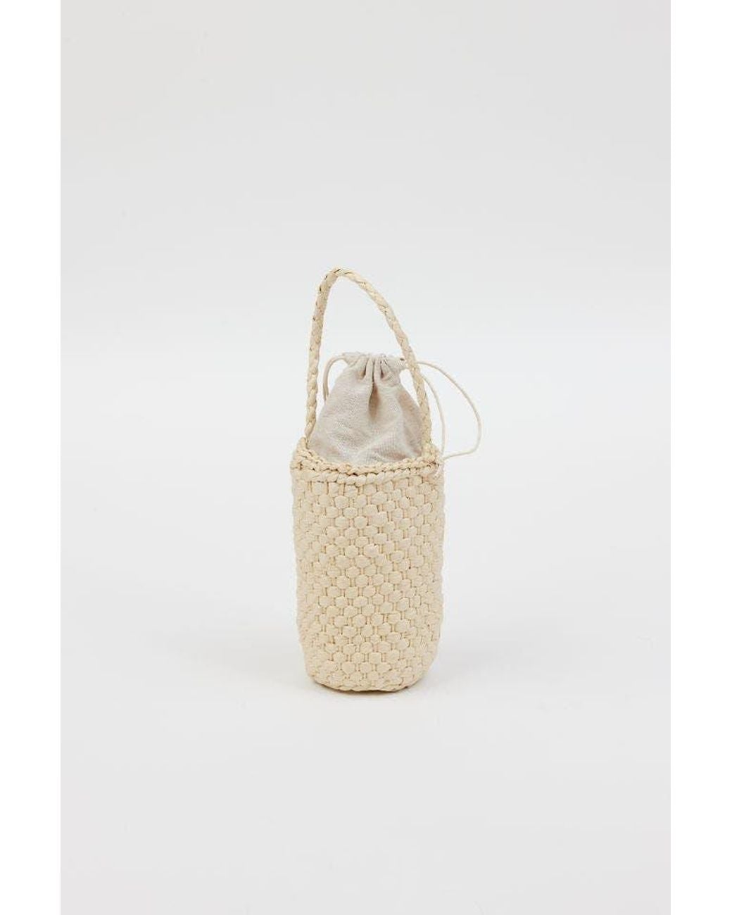 Hat Attack White Straw Wine Bag
