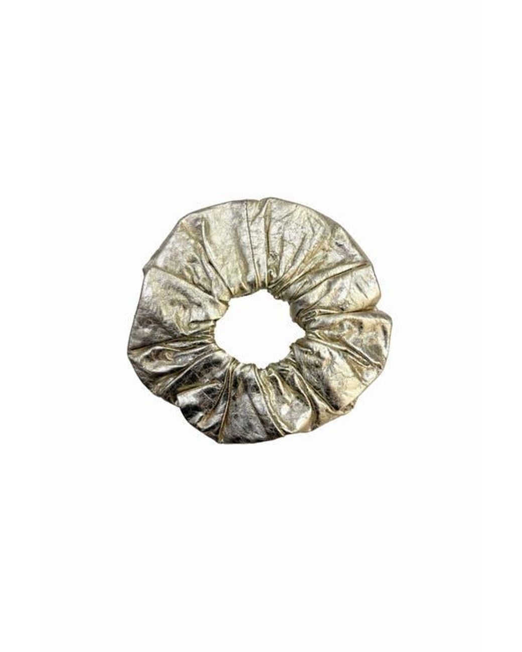 Alyson Eastman Metallic Leather Scrunchie
