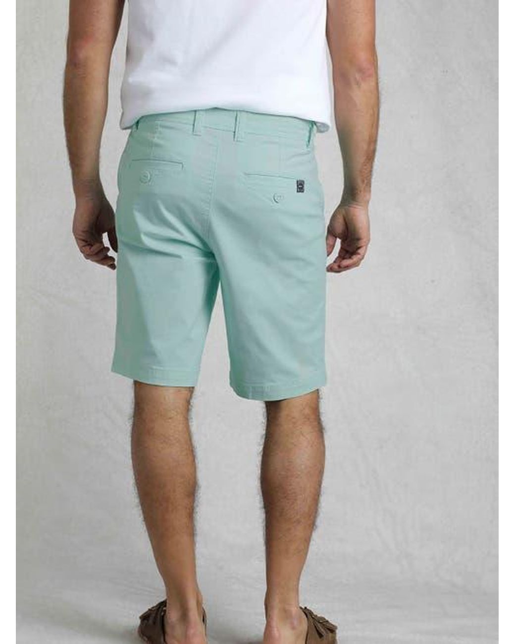 Weird Fish Blue Rayburn Flat Front Shorts for men