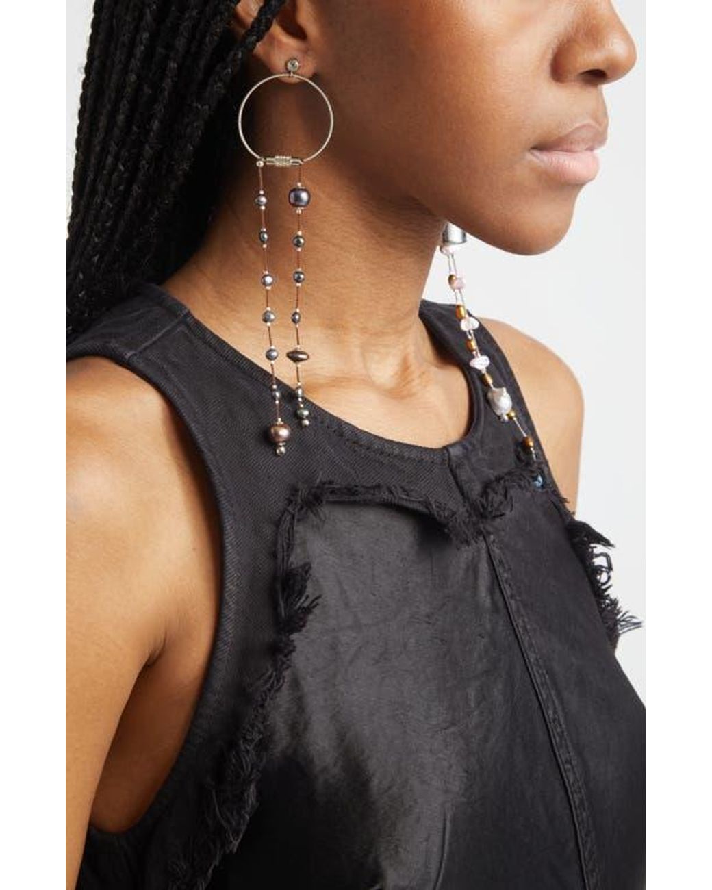 Isshi Sanctuary Mismatched Drop Earrings in White | Lyst
