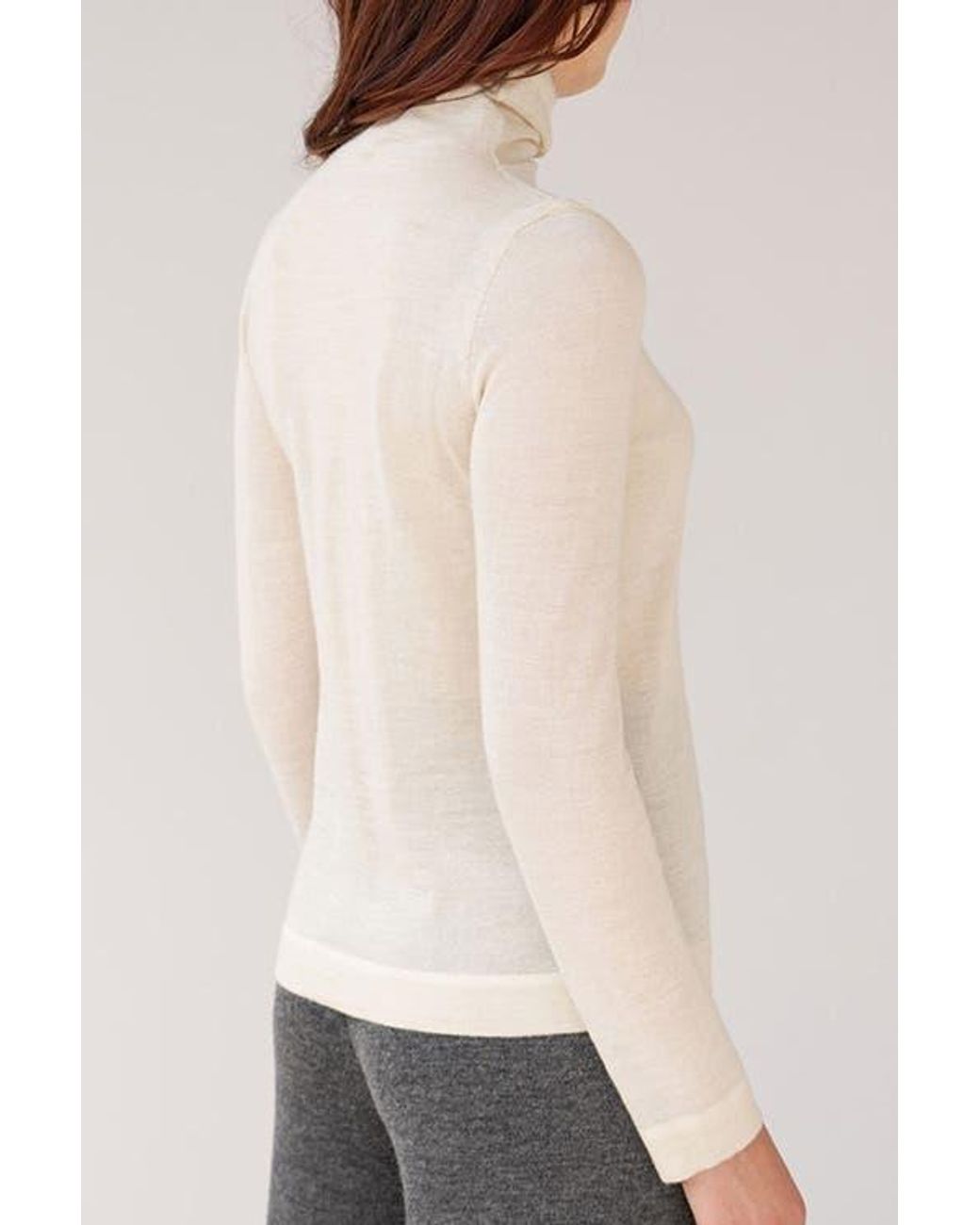 SSKEIN White T Neck Pullover