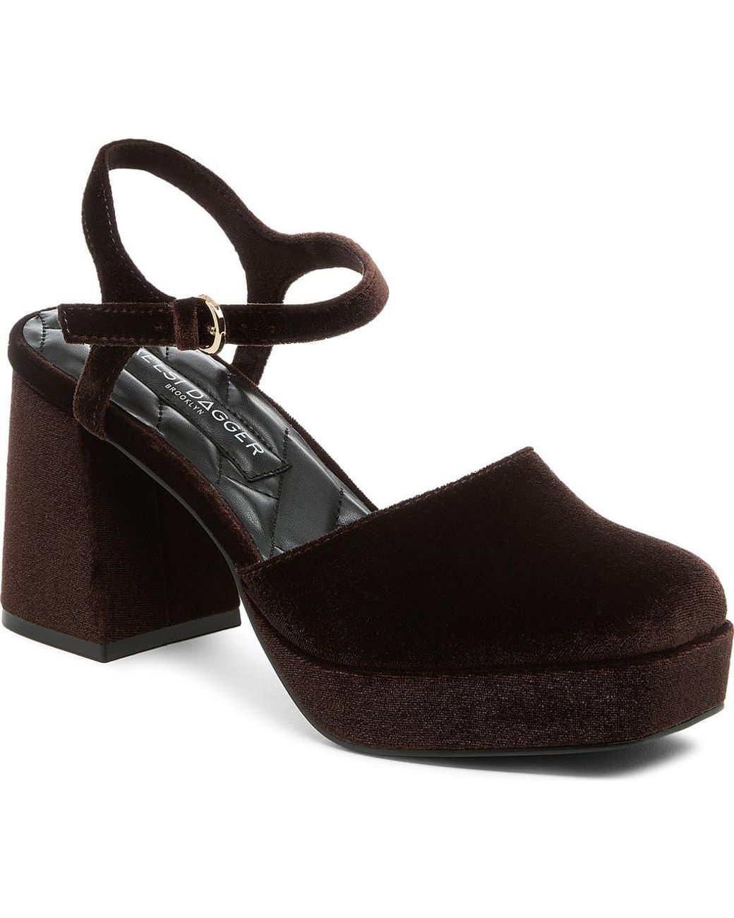 Kelsi Dagger Brooklyn Black Edna Ankle Strap Platform Pump