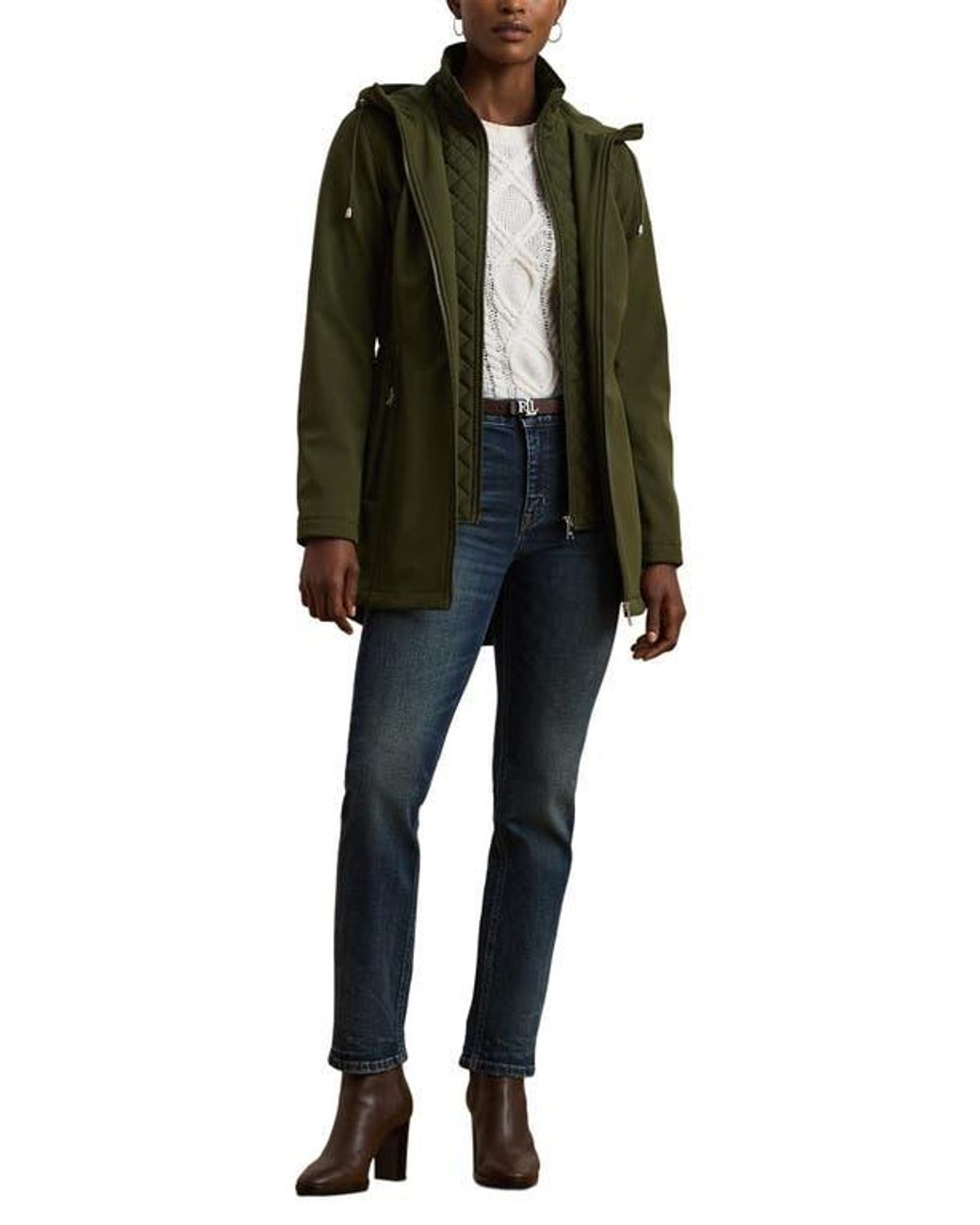 【Ralph Lauren】Quilted Bib Hooded ソフトシェル ジャケット Lauren Ralph Lauren Quilted Bib Hooded Softshell Jacket