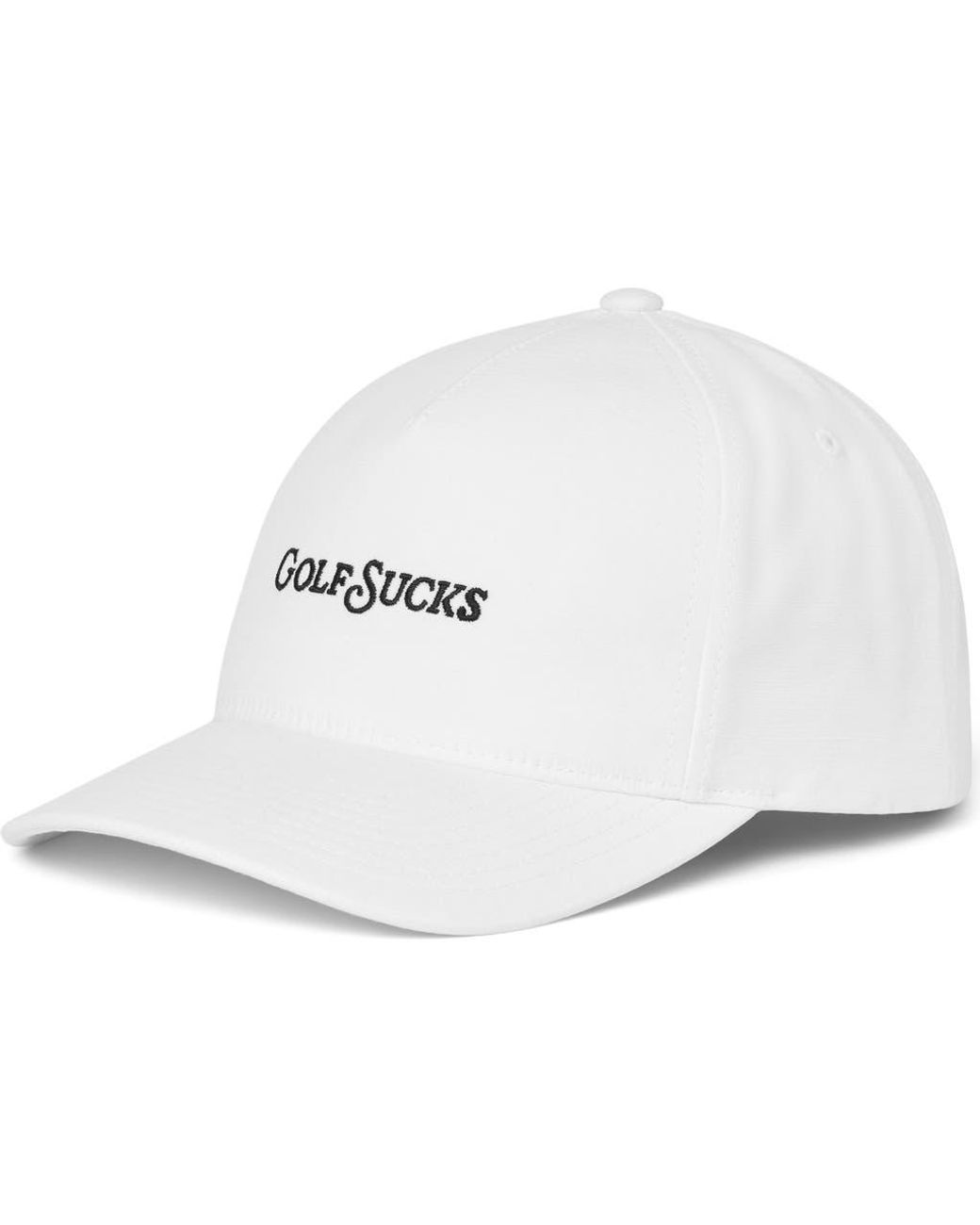 Travis Mathew White Golf Sucks Six-Panel Snapback Cap for men