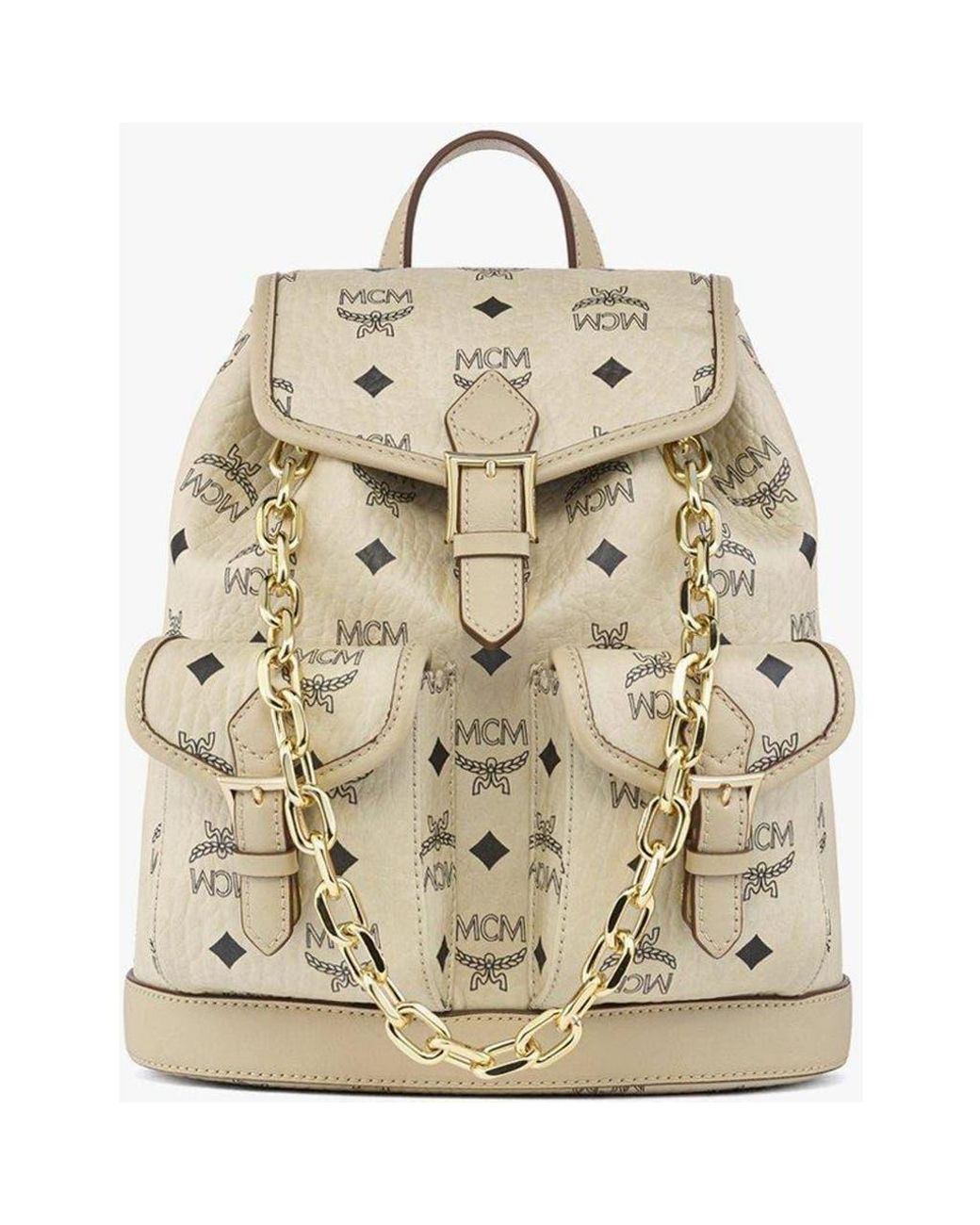 MCM Natural Mini Aren Drawstring Backpack