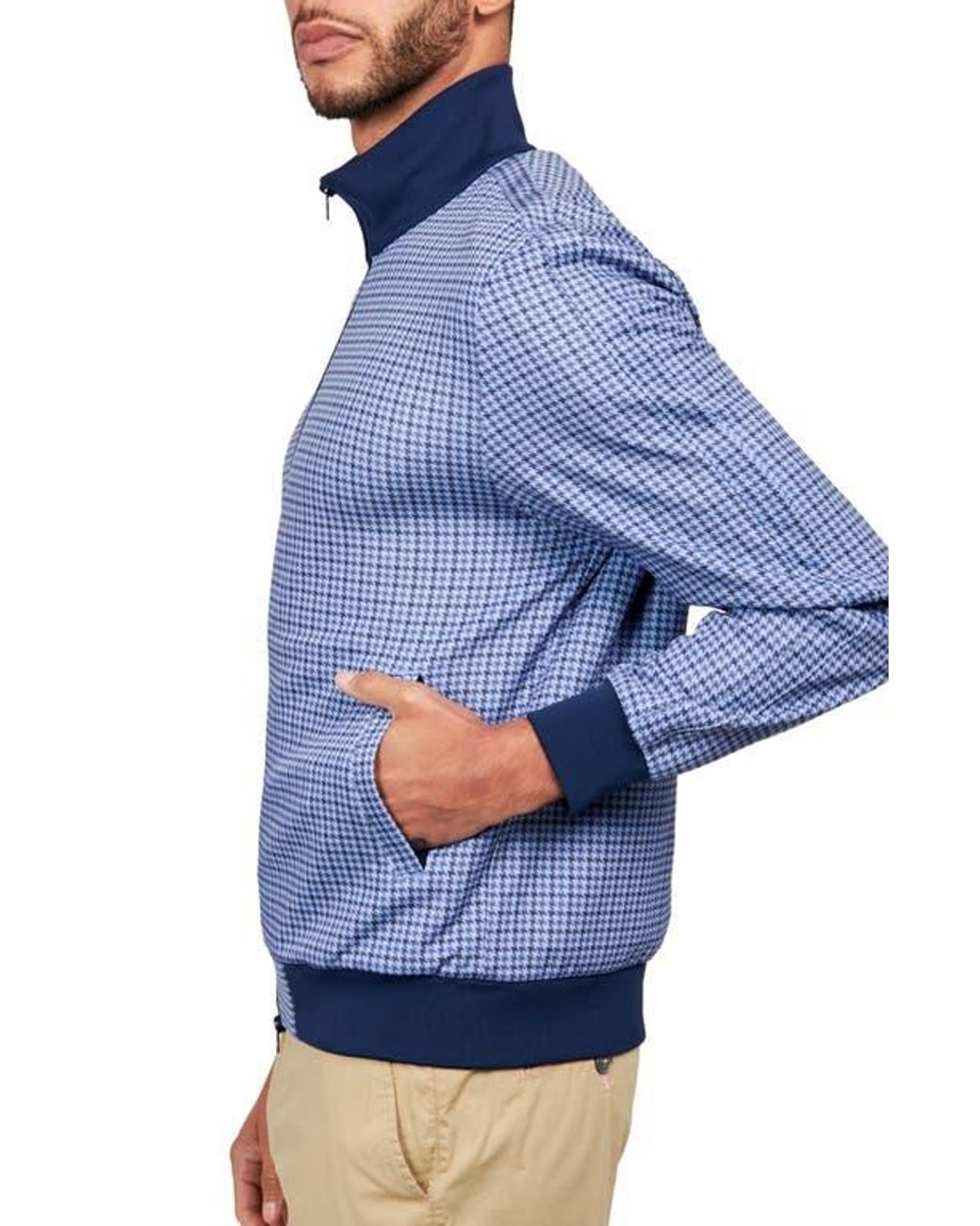 Con.struct Blue Houndstooth Track Jacket for men