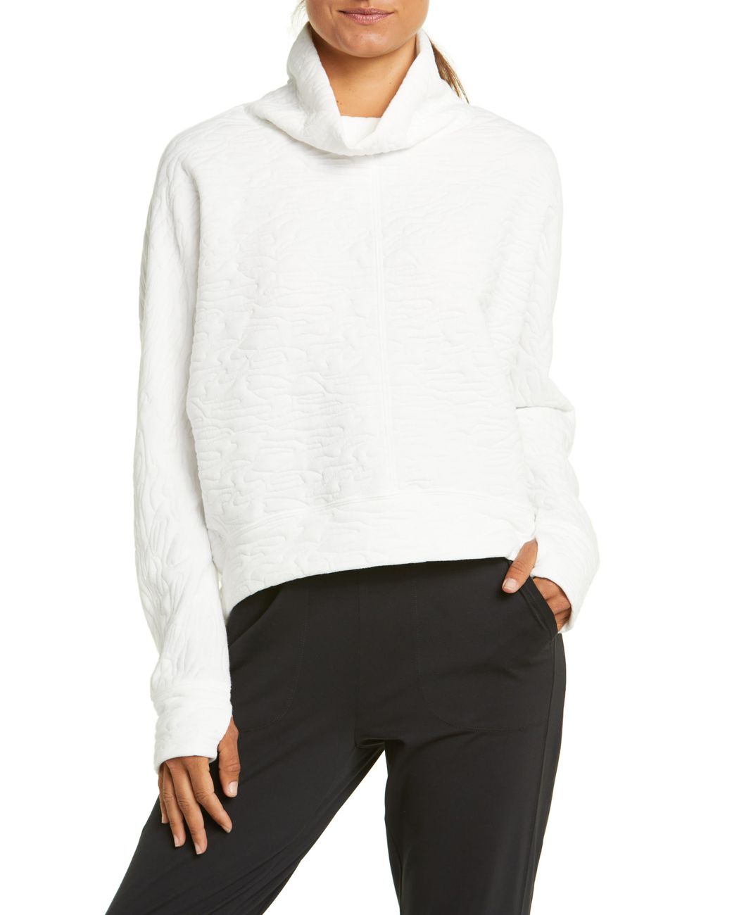 Zella Carey Quilted Funnel Neck 