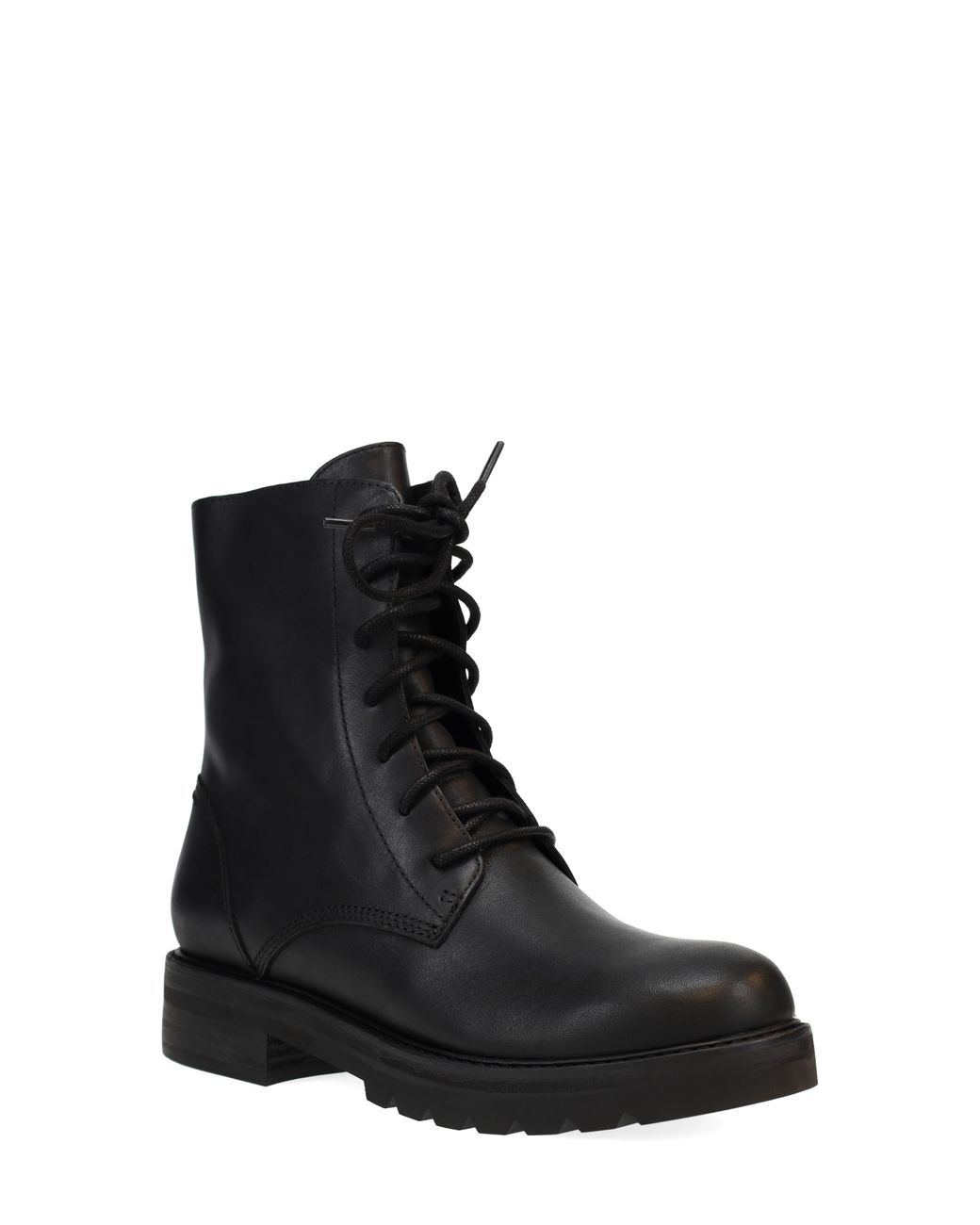 Eileen Fisher Coin Lace-up Combat Boot in Black | Lyst