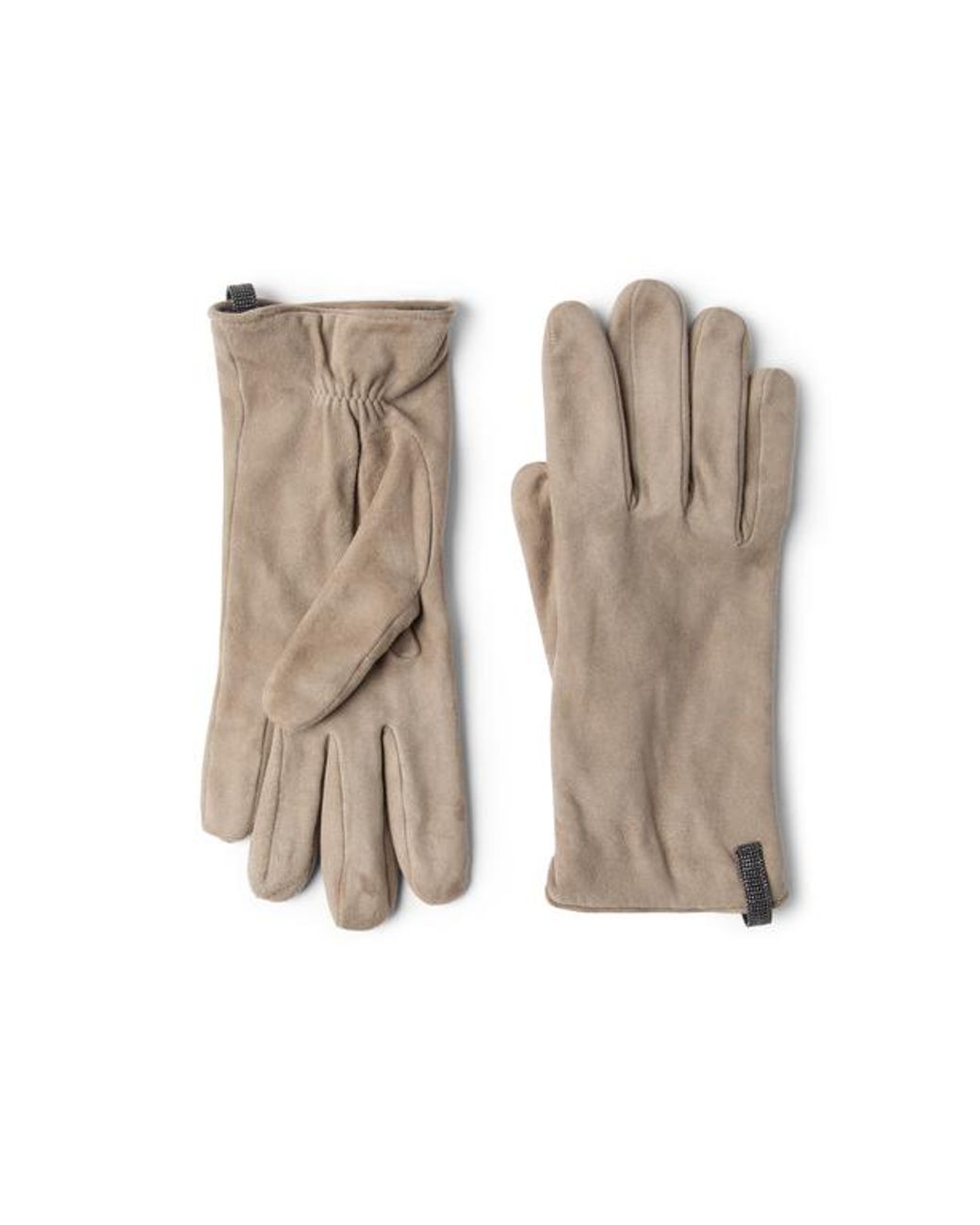 Brunello Cucinelli Natural Suede Gloves
