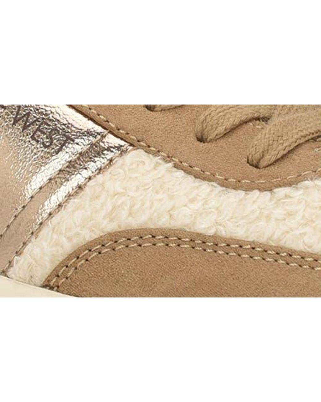 Nine West Natural Linehan Faux Shearling Sneaker