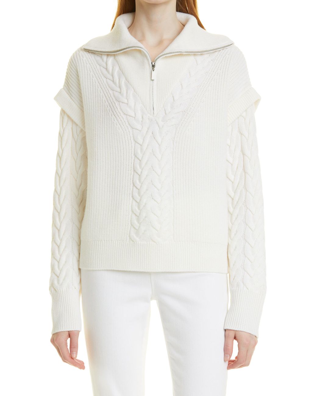 Half Zip Merino Wool Sweater 