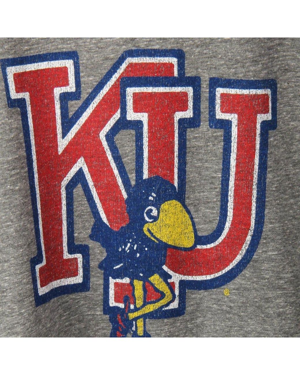 Kansas Jayhawks Vault 1912 Logo Go KU Triblend T-Shirt - Grey