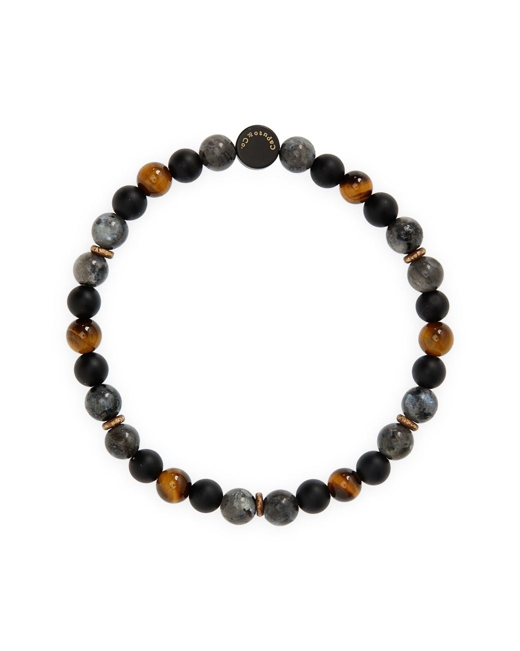 Caputo & Co. Black Beaded Stretch Bracelet for men