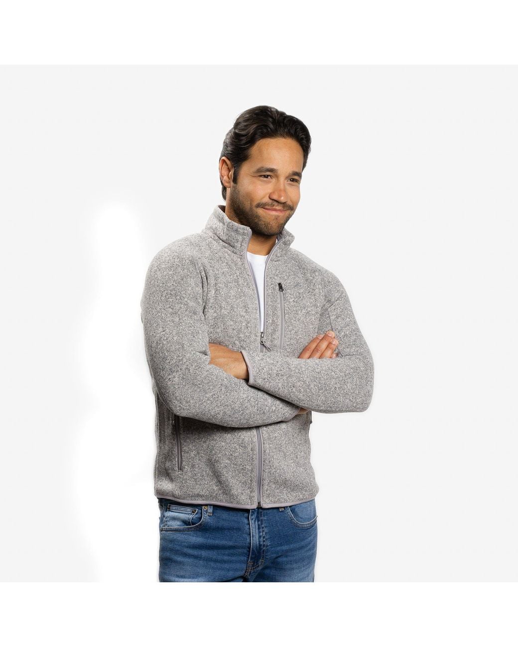 Peter Manning Gray Polartec Fleece Jacket for men