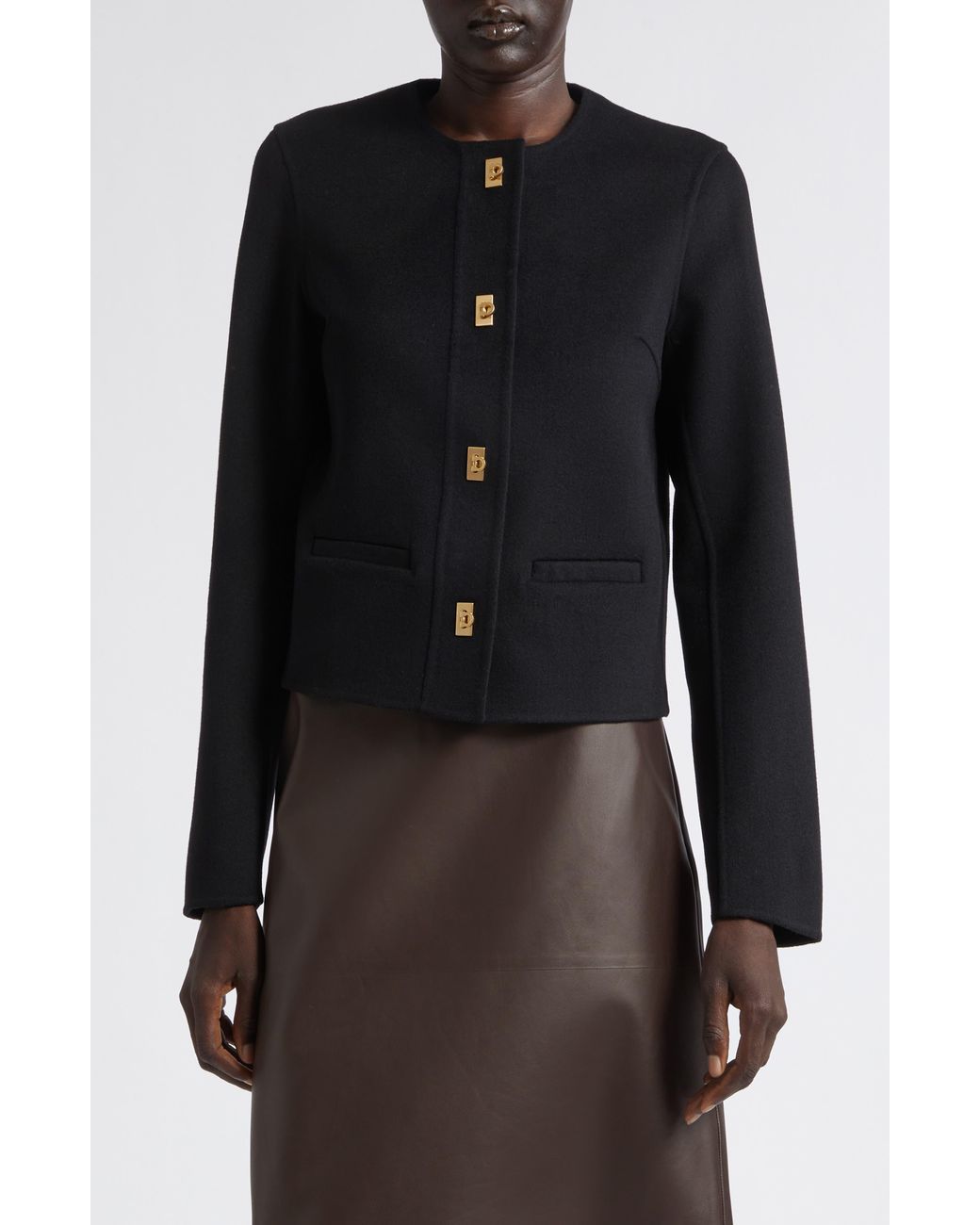 Ferragamo Black Wool & Cashmere Jacket