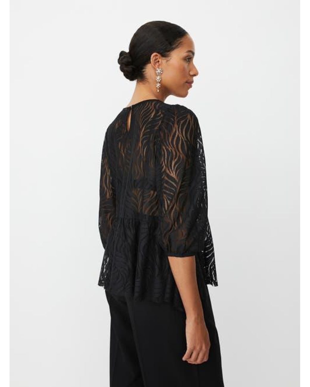 Masai Black Lace Peplum Top