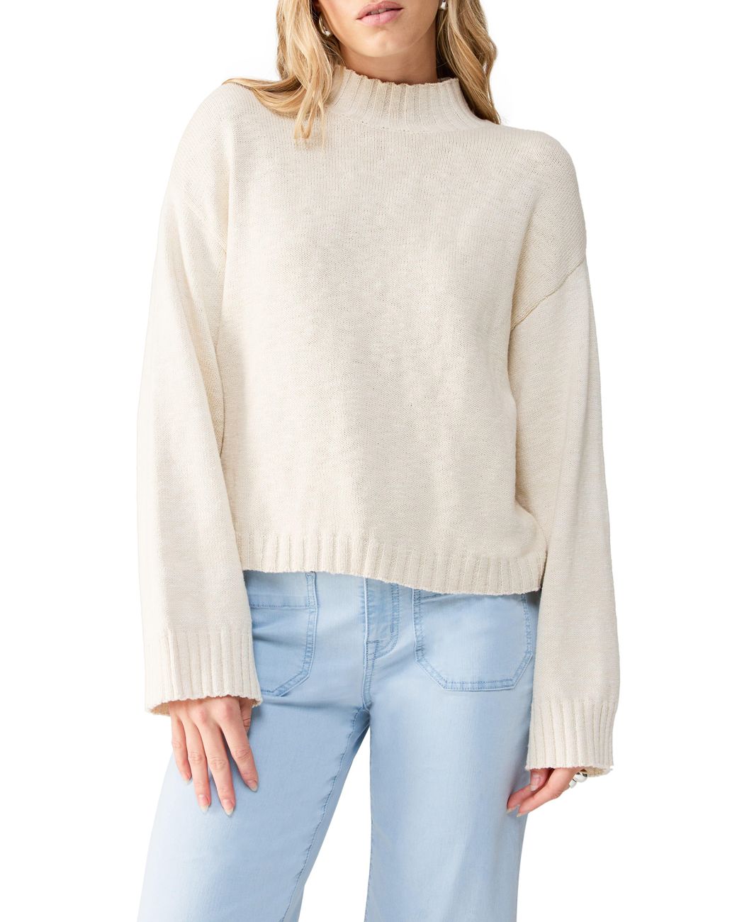Sanctuary Off Duty Mock Neck Sweater in Blue Lyst