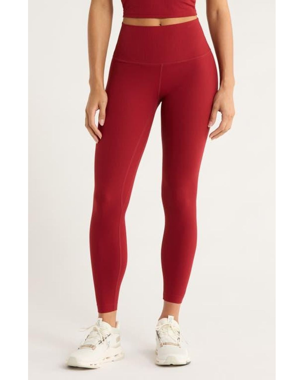 Mpg Red Ribbed Leggings
