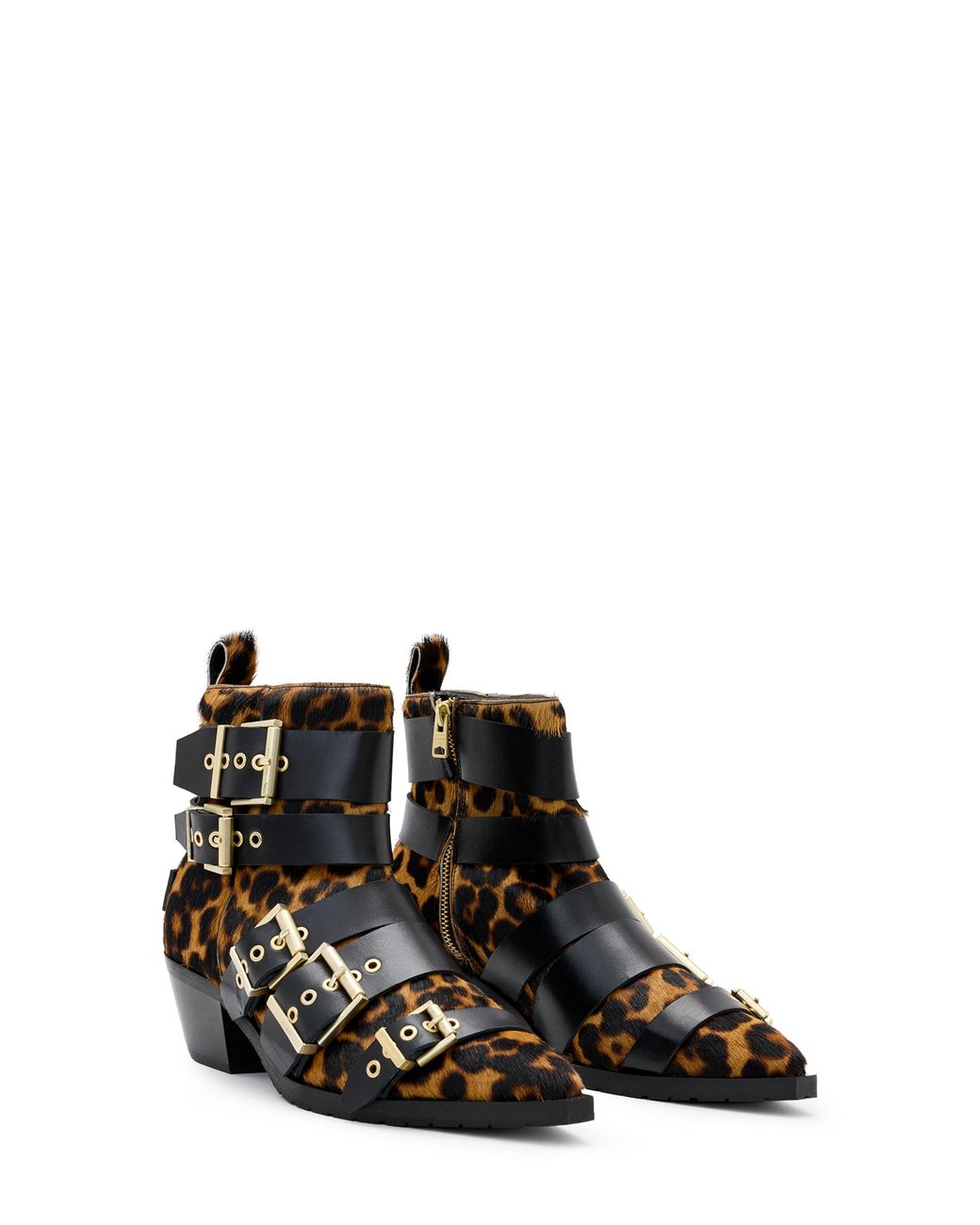 AllSaints Black Jane Buckle Bootie