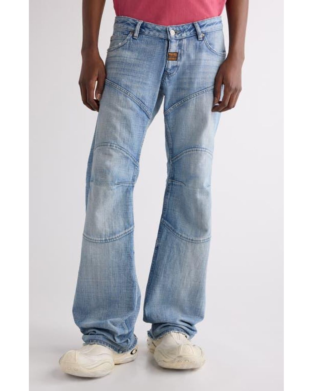 Balenciaga Fitted Low Rise Bootcut Jeans in Blue for Men | Lyst