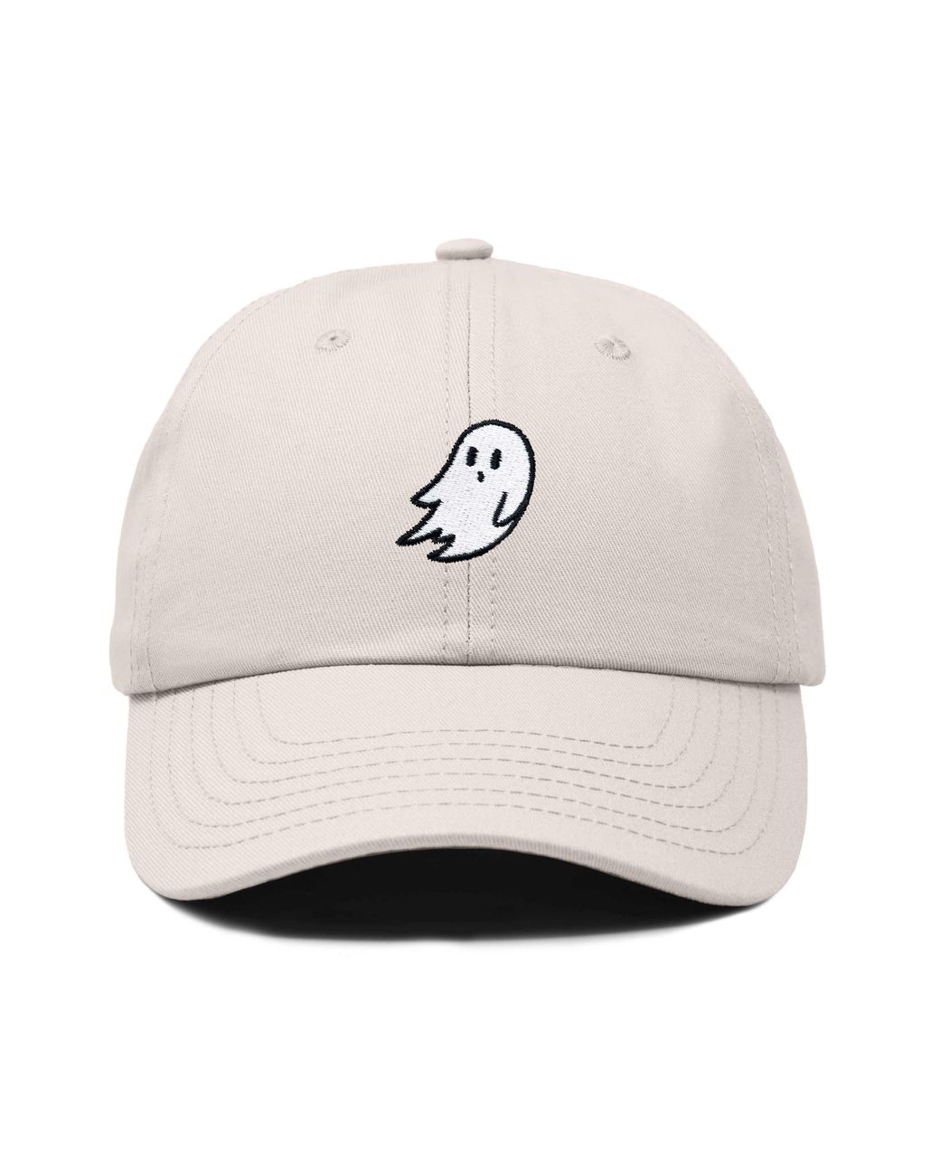 Alix White Ghost Embroidered Low Crown Cap