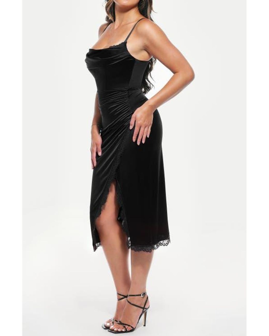black silk midi dress – Rebecca's Xihbxyly Off Shoulder Formal neckline_v-neck Color:Custom Color(leaving a note)