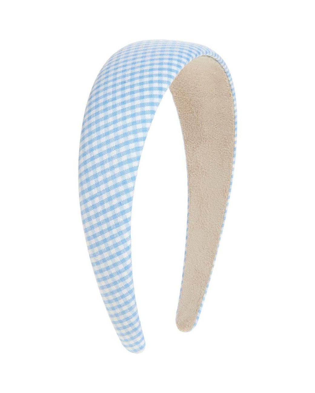 Tasha Blue Padded Plaid Headband