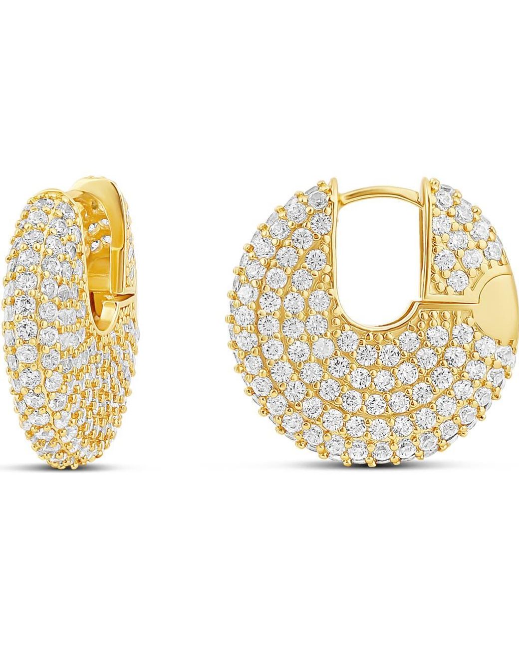 SHYMI Metallic Pavé Button Earrings
