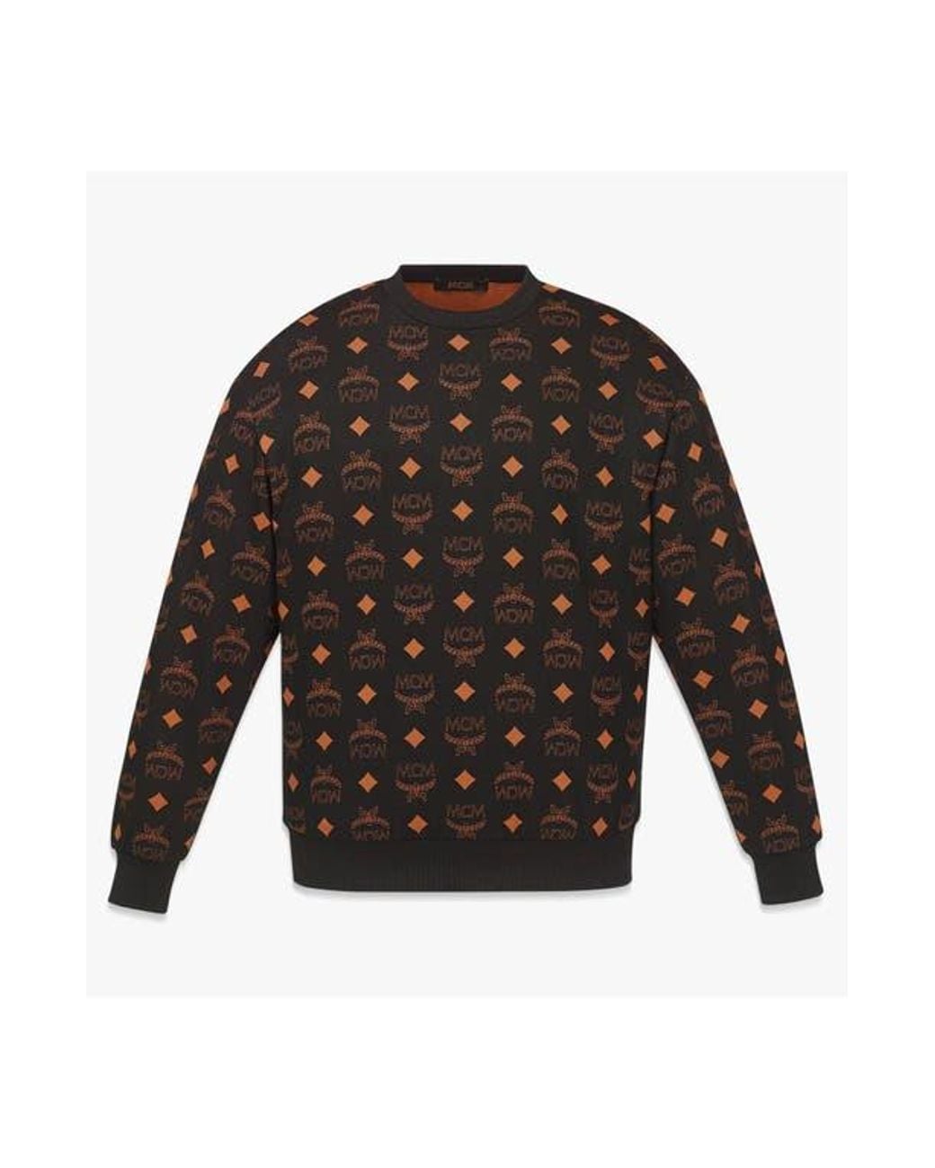 MCM Black Maxi Monogram Print Sweatshirt for men