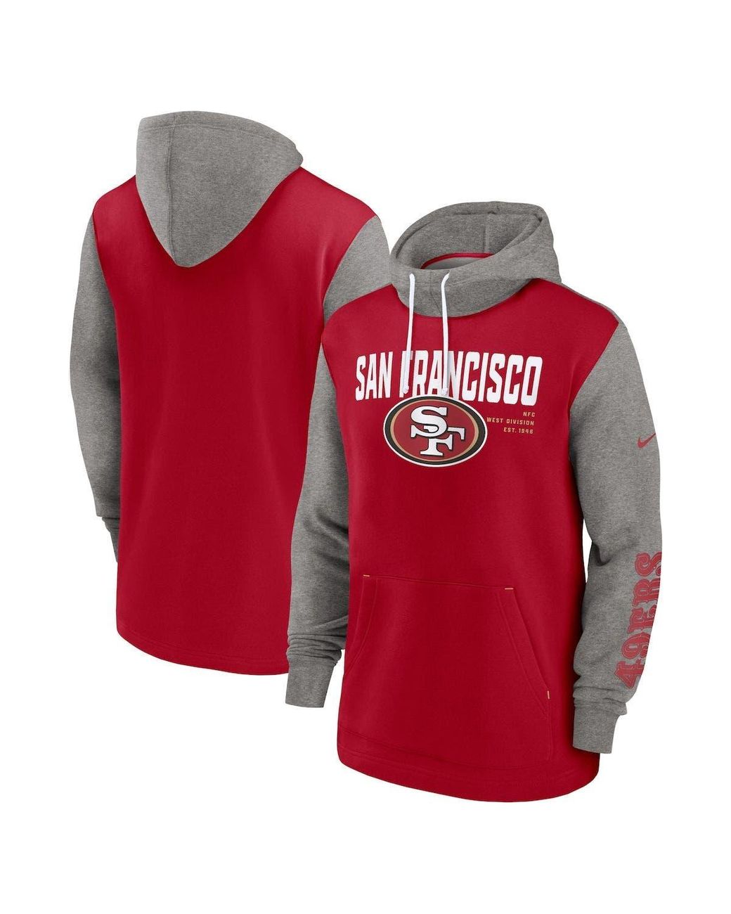 Nike San Francisco 49ers Fashion Color Block Pullover Hoodie At