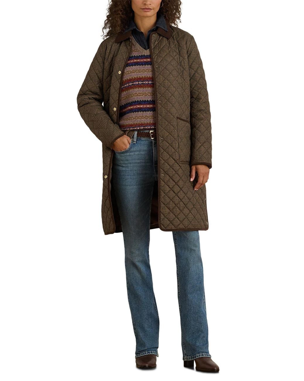 Ralph Lauren Black Quilted Print Jacket