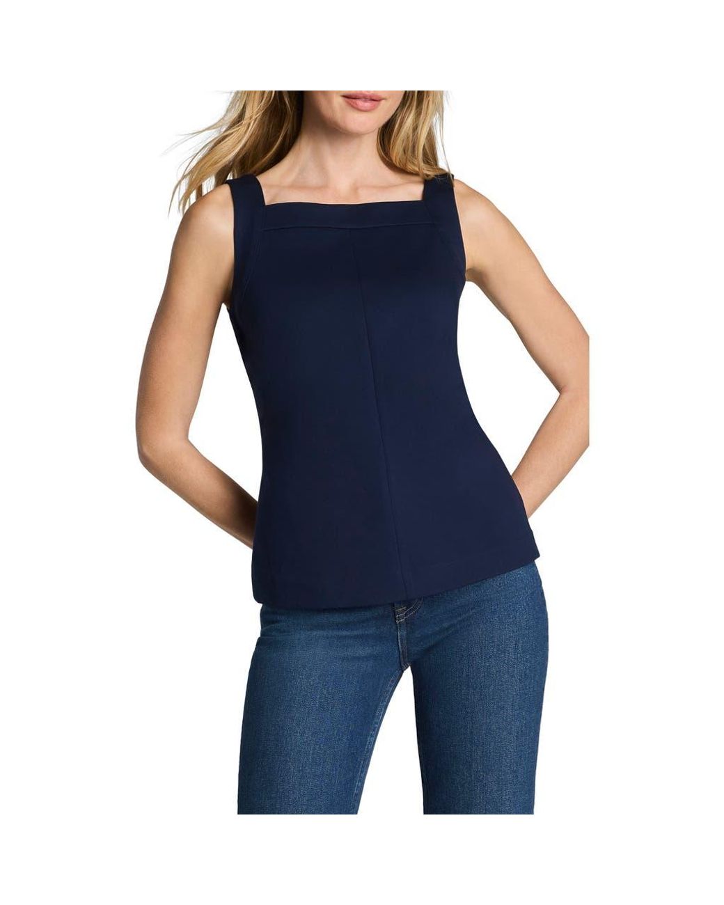 Spanx Blue Square Neck Tank