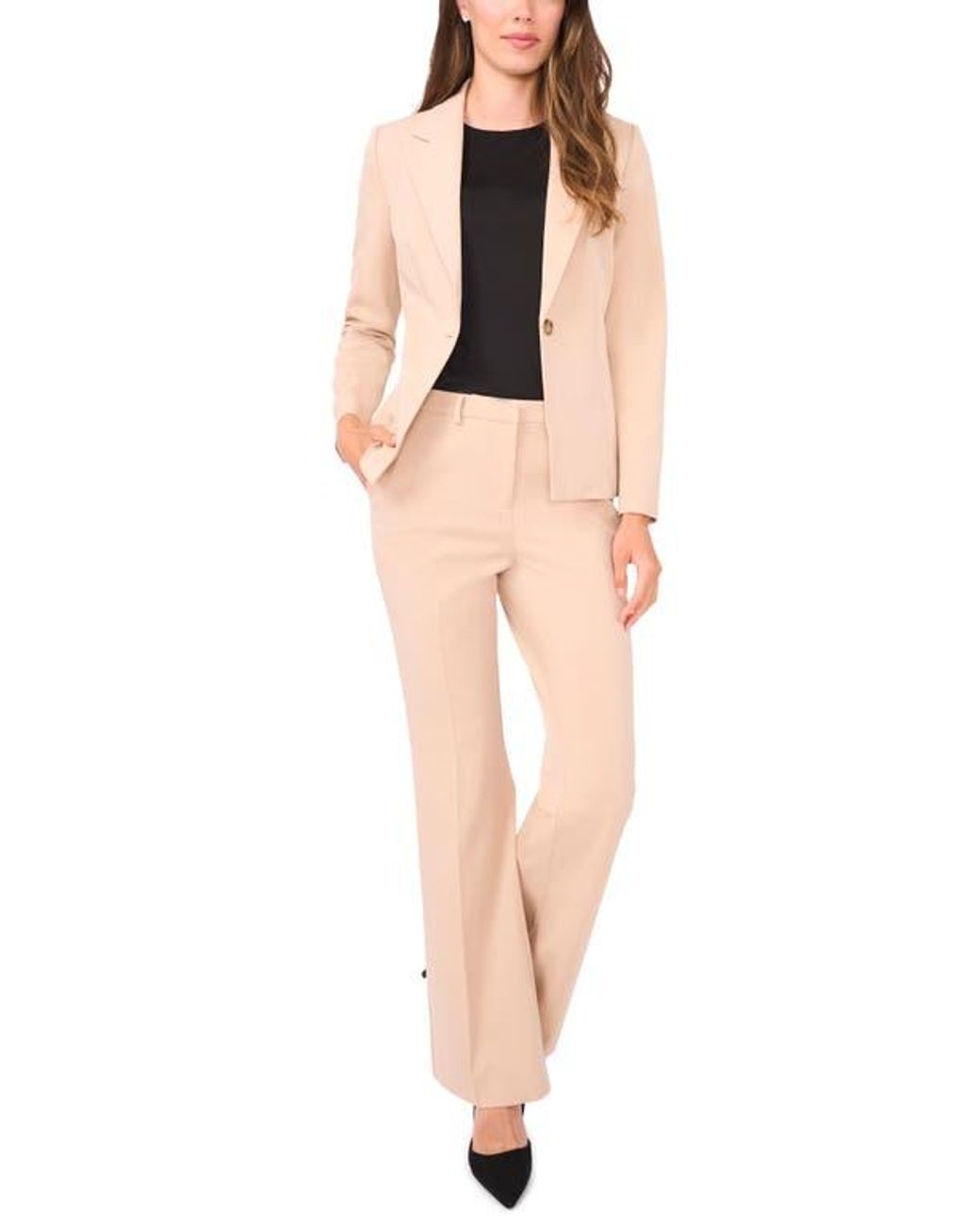Halogen® Pink Clean One-Button Blazer