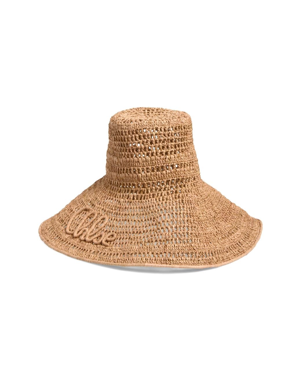 Chloé Brown Raffia Capeline Hat
