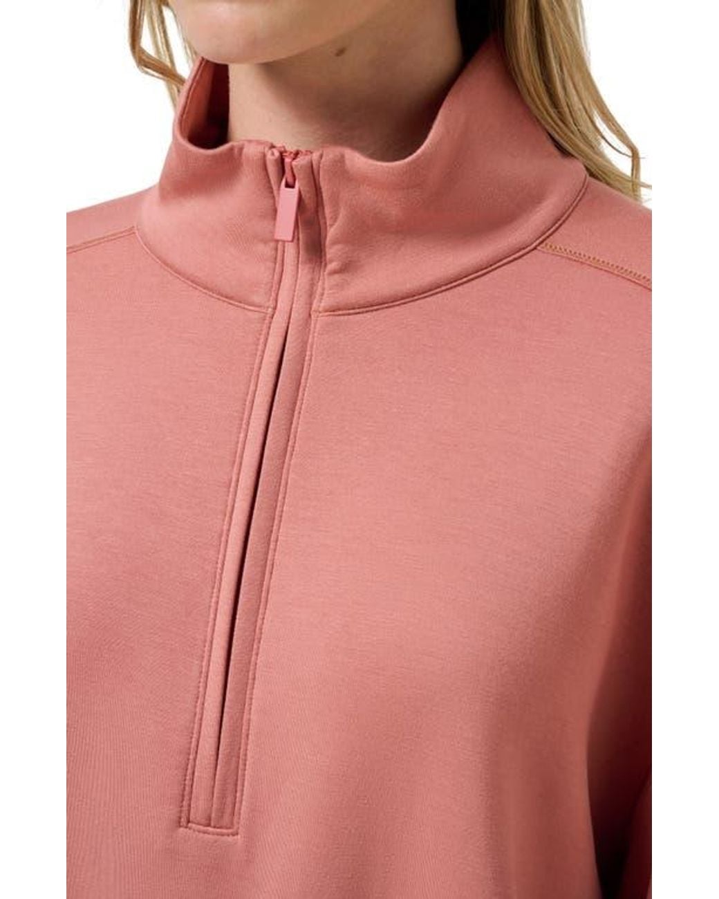 Travis Mathew Red Skyloft Soft Echo Half Zip Pullover
