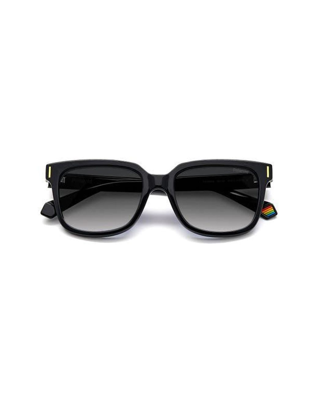 Polaroid Black 54Mm Polarized Rectangular Sunglasses