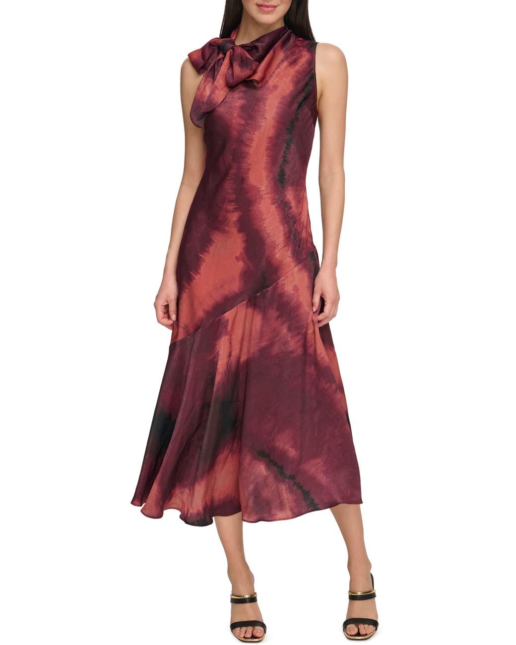 dkny tie neck dress