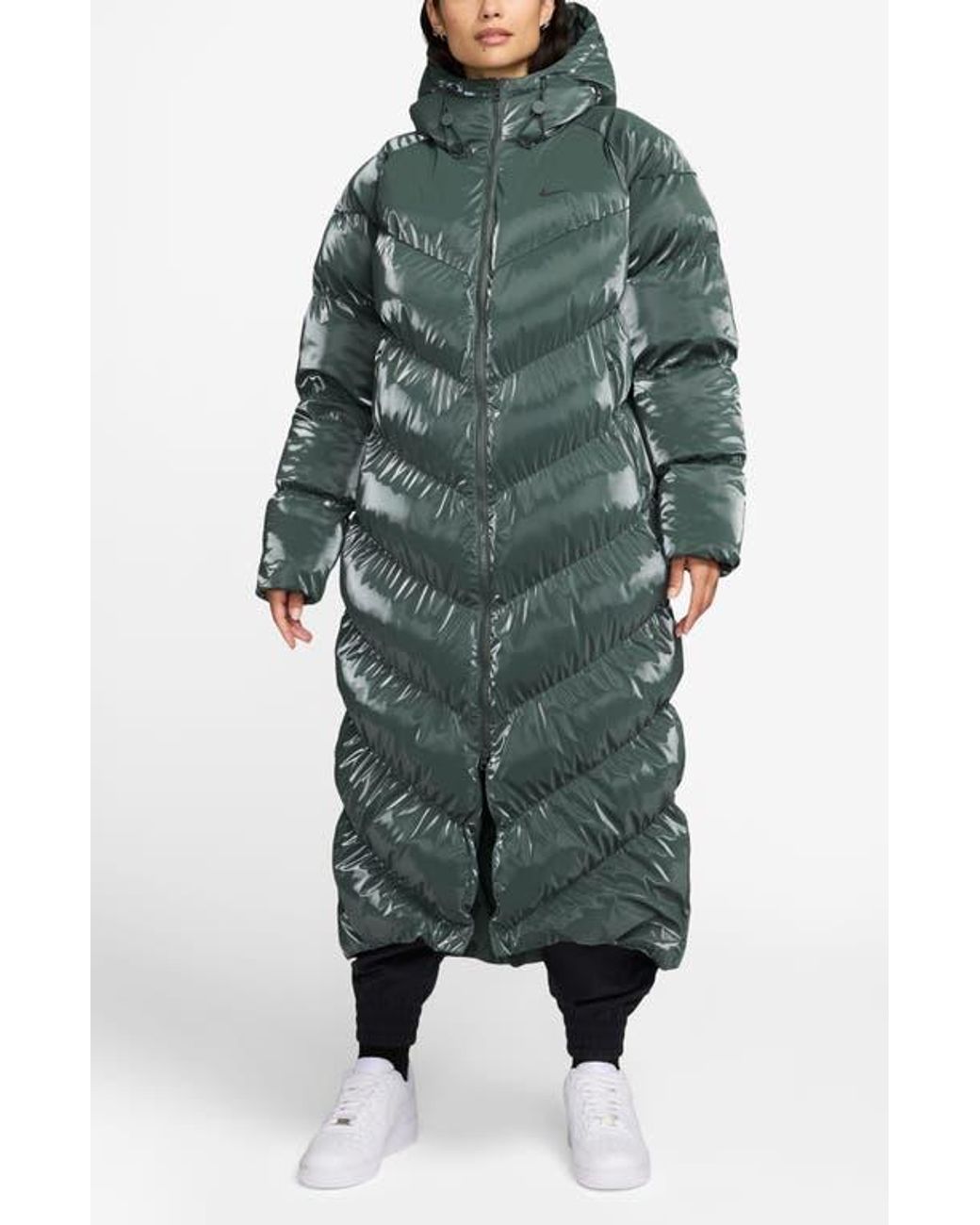 Nike Sportswear Shine Loose Thermore Ecodown Insulated Hooded Parka in Green Lyst
